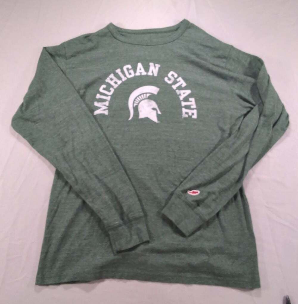 Michigan State Spartans Green Long Sleeve T-Shirt Size L